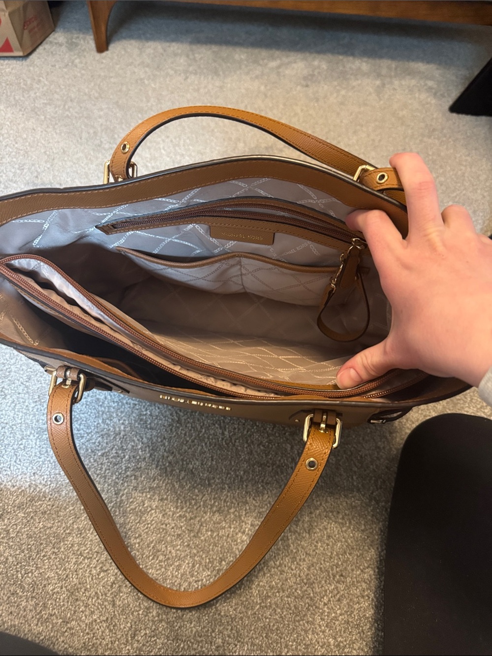 Michael Kors Cognac Saffiano Leather Tote - Picture 2 of 10